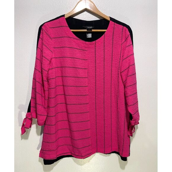 Ali Miles tunic top artsy colorful casual art to wear summer stripe fest women L - Picture 1 of 4